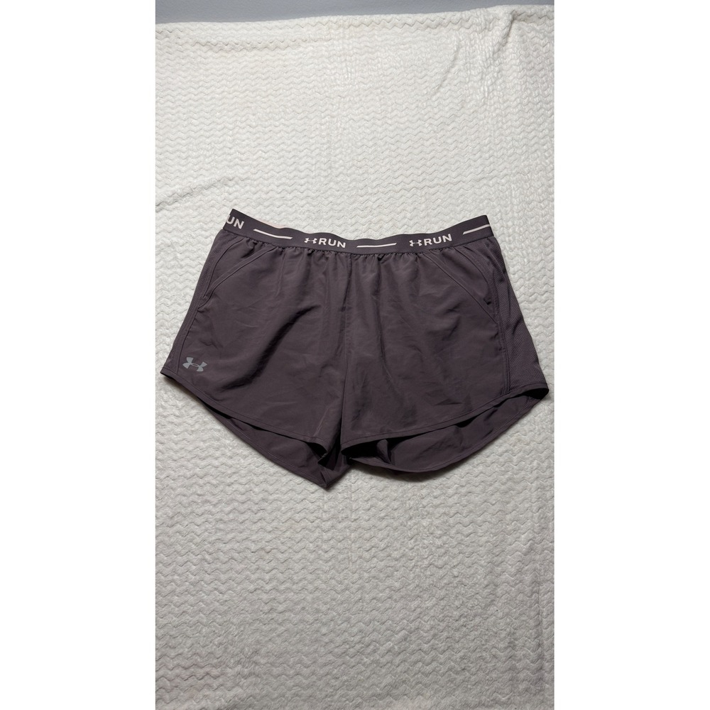 Under Armour HeatGear Women XL Running Shorts Dark Mauve Loose Fit 4534